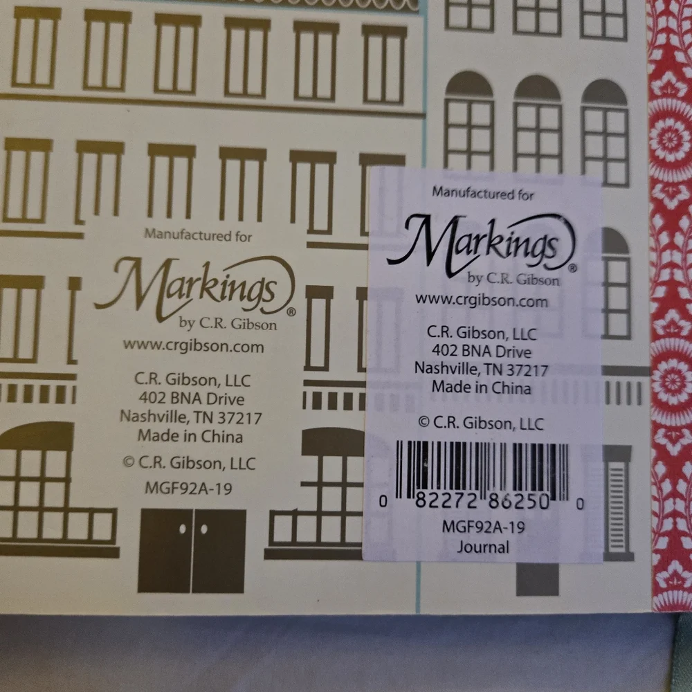 Cityscape Buildings Multicolor Markings CR Gibson Lined Notebook - blank!